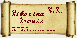 Nikolina Krunić vizit kartica